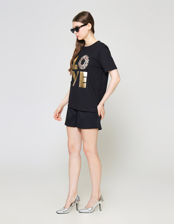 ZES T-Shirt Regular Tee Love Animal Print Foil CRLVT007