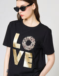 ZES T-Shirt Regular Tee Love Animal Print Foil CRLVT007