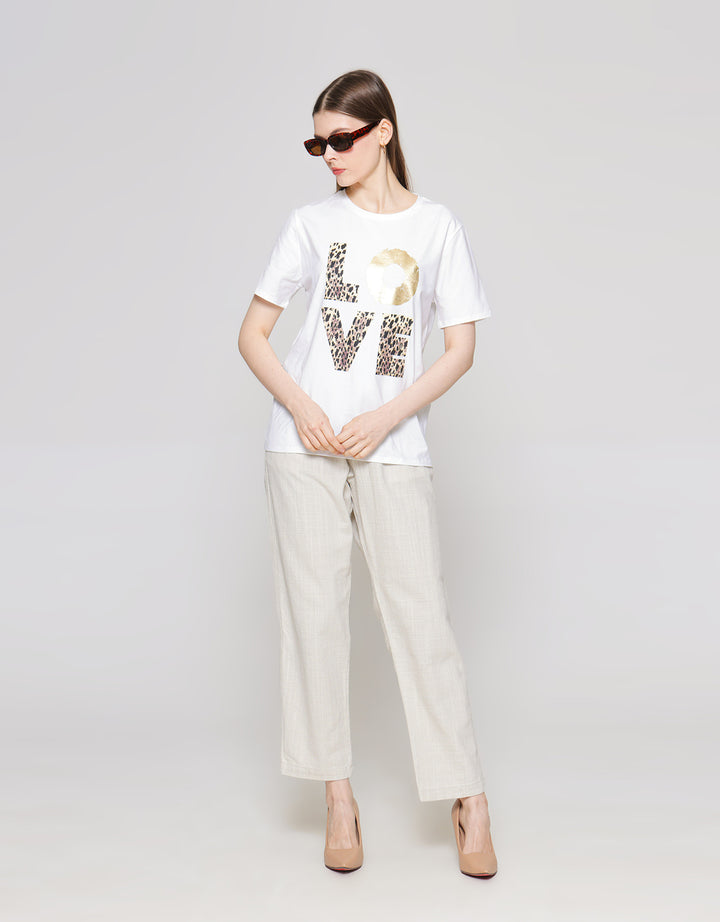 ZES T-Shirt Regular Tee Love Animal Print Foil CRLVT007