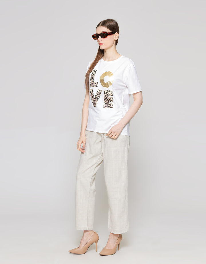 ZES T-Shirt Regular Tee Love Animal Print Foil CRLVT007
