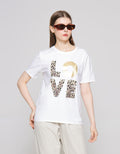 ZES T-Shirt Regular Tee Love Animal Print Foil CRLVT007