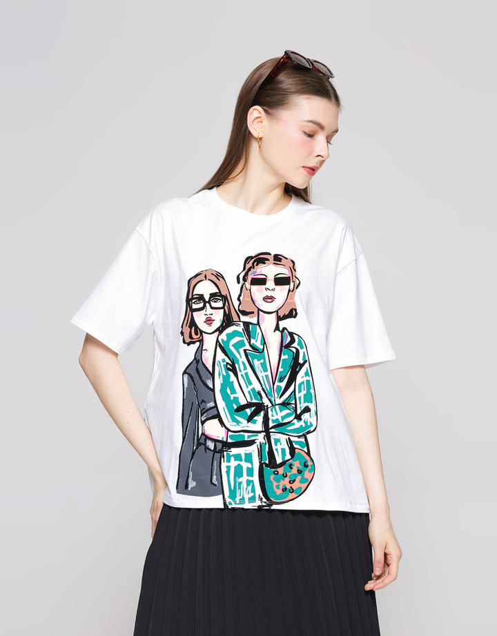 Zes Oversize Girl Boss 3 Kaos Wanita Crlvt013