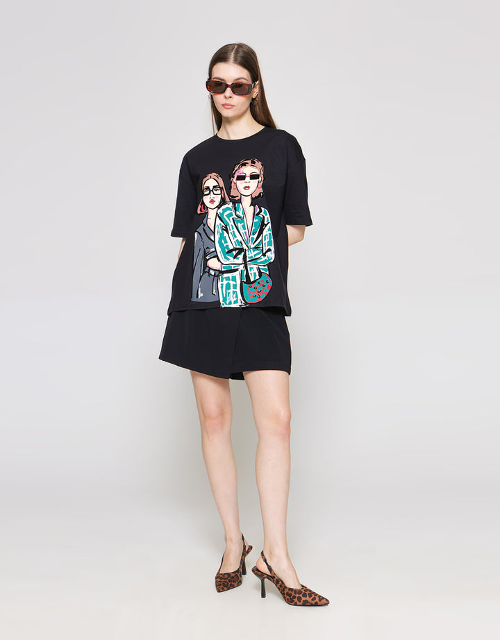 Zes Oversize Girl Boss 3 Kaos Wanita Crlvt013