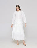 ZES Shanghai Collar Eyelet Blouse Wanita Abgwt002