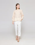 ZES Shanghai Collar Eyelet Blouse Wanita Abgwt002