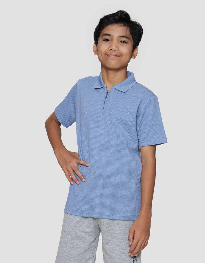 Nevada Krah Resleting Texture Kaos Anak Laki-laki