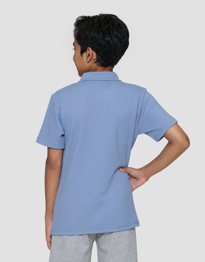 Nevada Krah Resleting Texture Kaos Anak Laki-laki