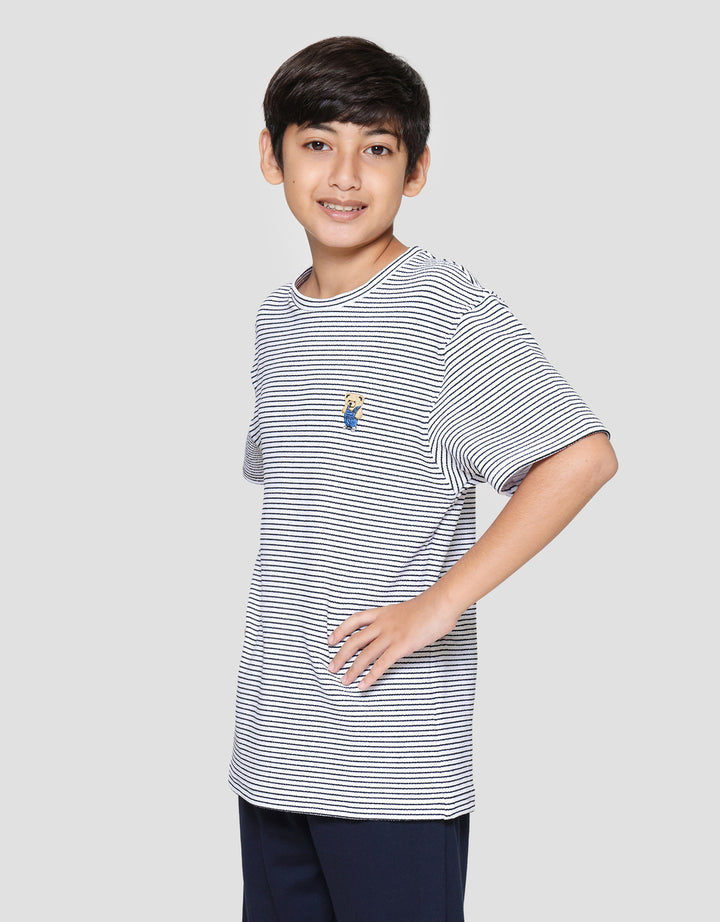 Nevada Textured Stripe Kaos Anak Laki-Laki