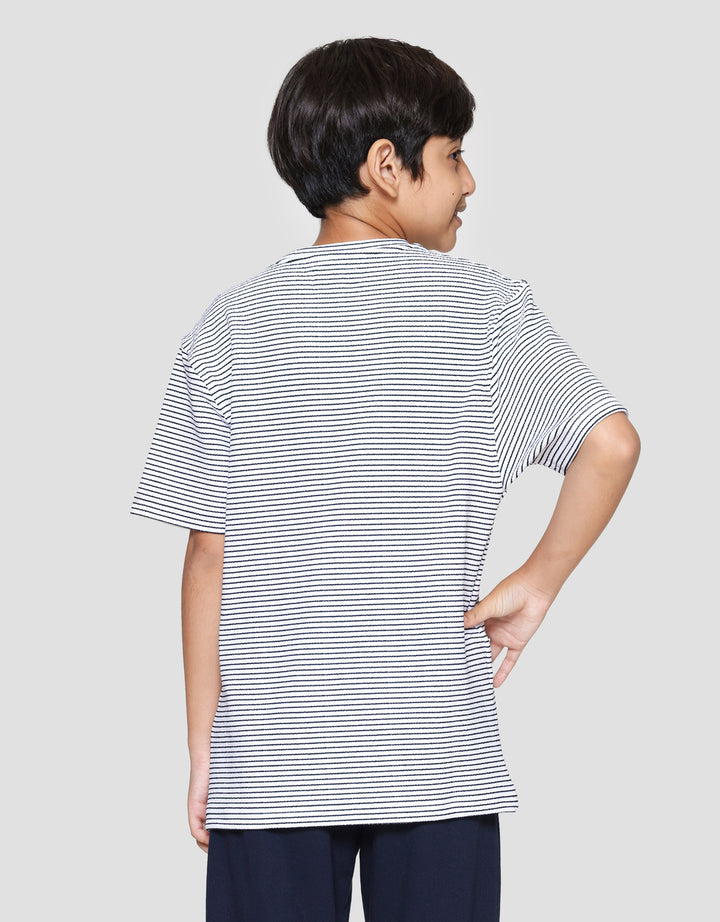 Nevada Textured Stripe Kaos Anak Laki-Laki