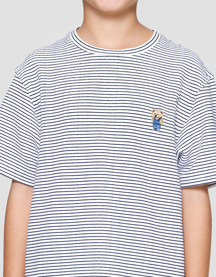 Nevada Textured Stripe Kaos Anak Laki-Laki