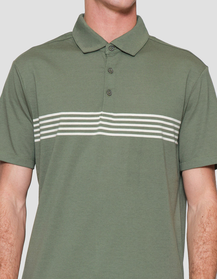 Cole Line Chest Stripe Kaus Kerah Pria