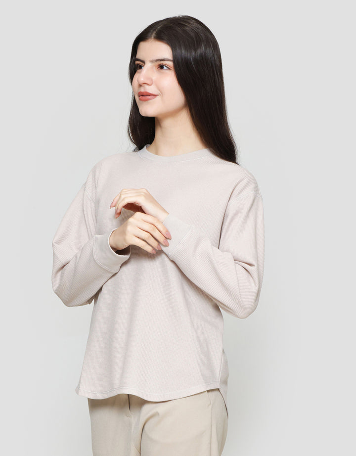 Suko Waffle Kaos Lengan Panjang Wanita
