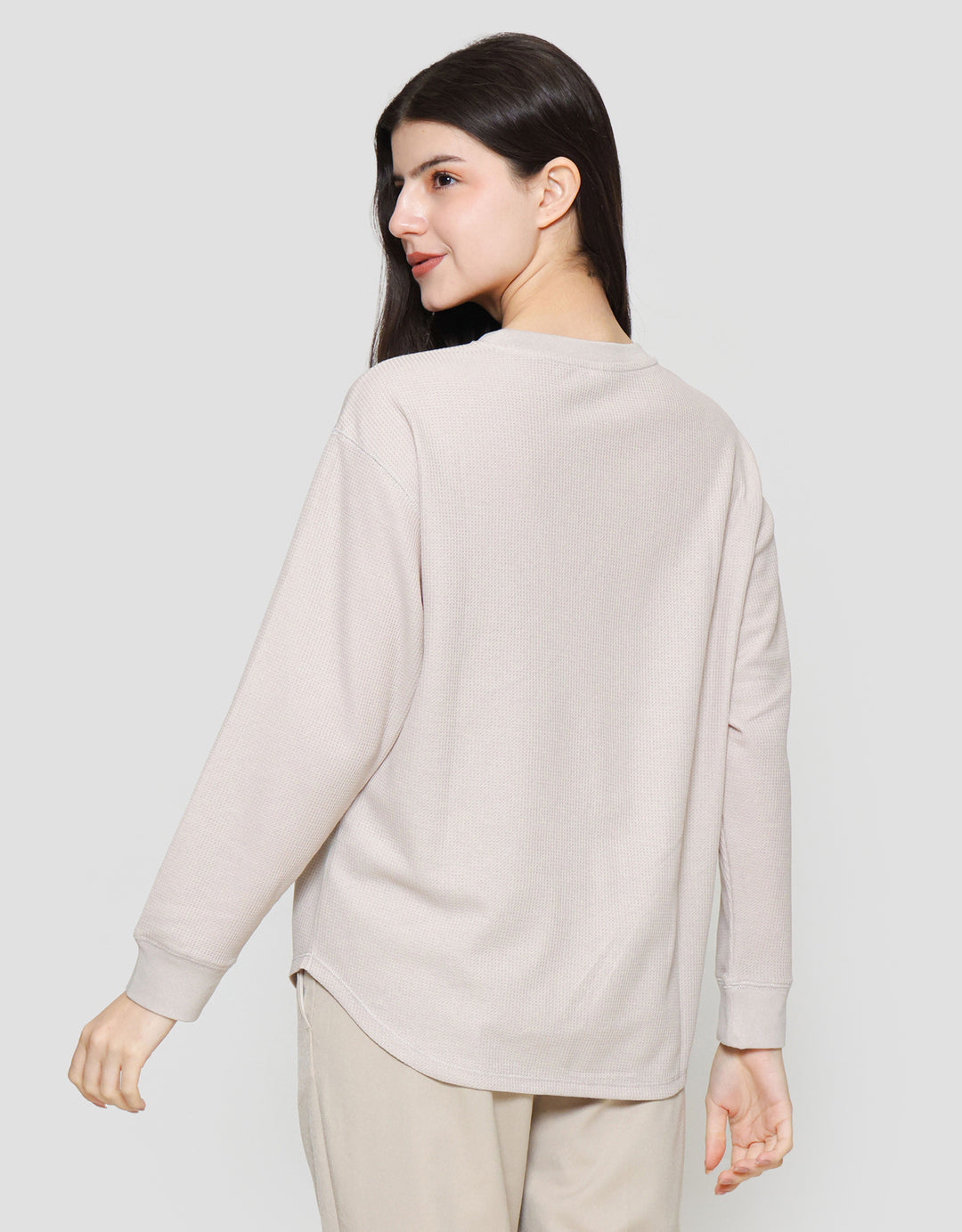 Suko Waffle Kaos Lengan Panjang Wanita