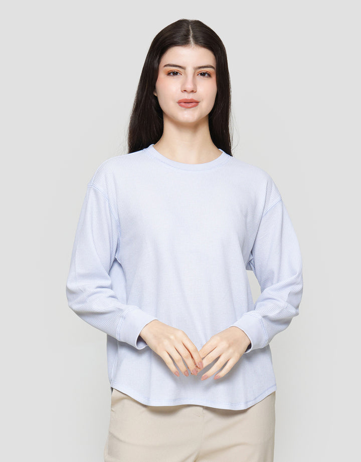Suko Waffle Kaos Lengan Panjang Wanita