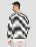 Cole Round Neck Stripe Texture Men's Sweater