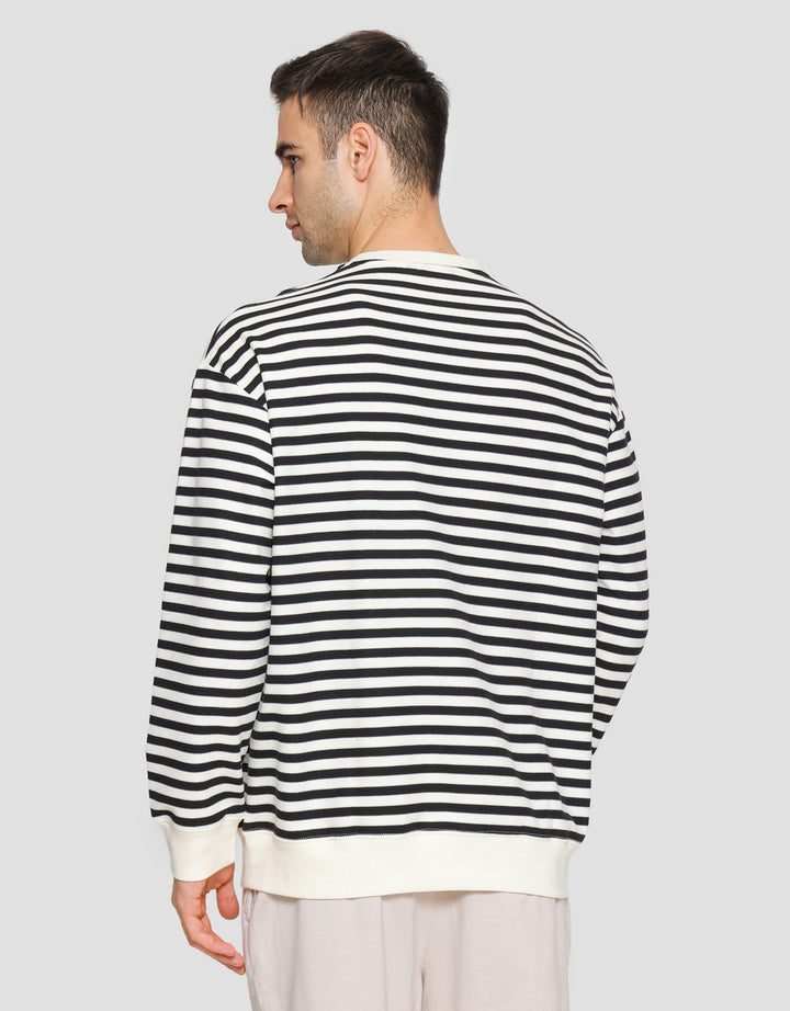 Cole Round Neck Stripe Texture Men's Sweater