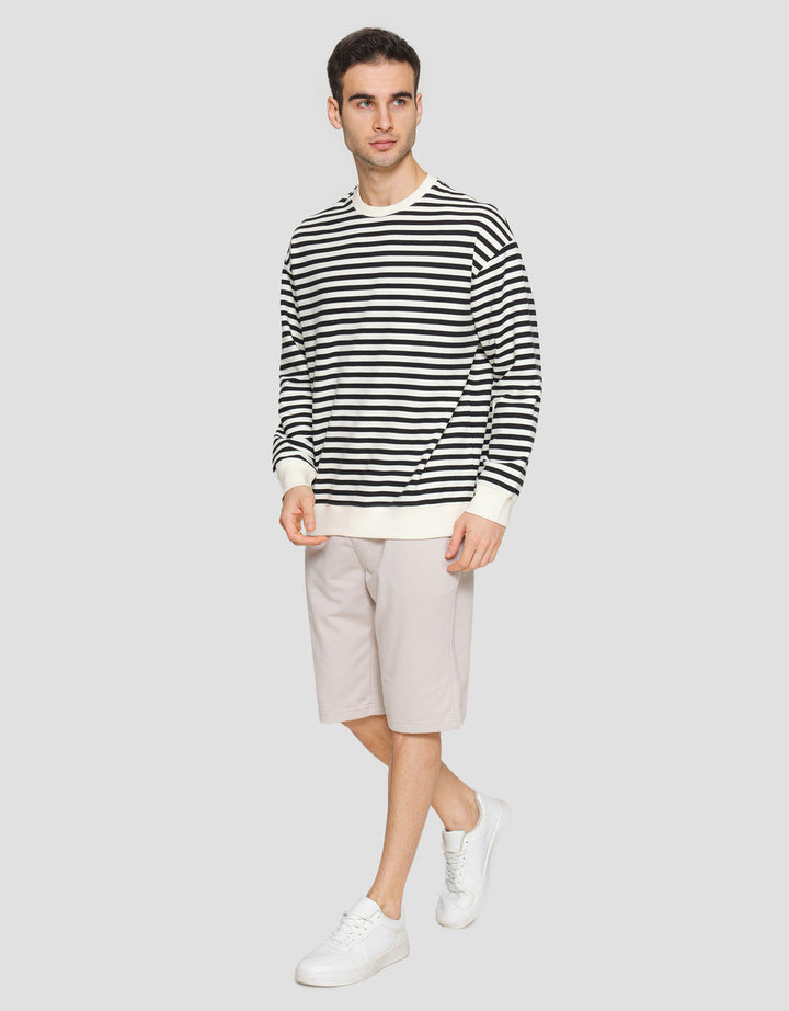 Cole Round Neck Stripe Texture Men's Sweater