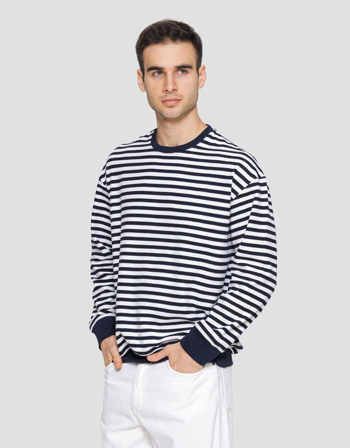 Cole Round Neck Stripe Texture Men's Sweater