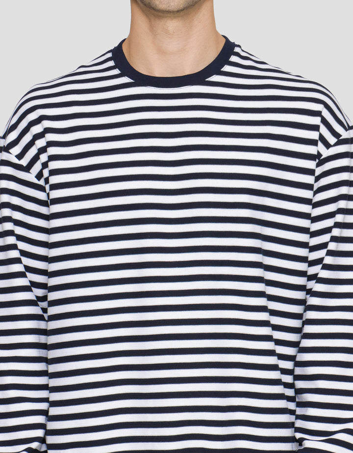 Cole Round Neck Stripe Texture Men's Sweater