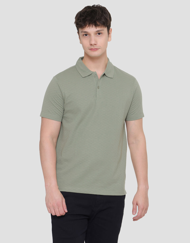 Cole Solid Repeat Texture Men's Polo Shirt