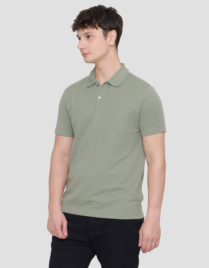 Cole Solid Repeat Texture Kaos Polo Pria