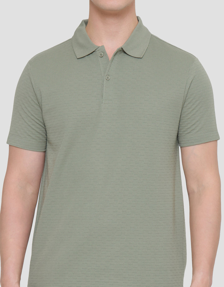 Cole Solid Repeat Texture Men's Polo Shirt
