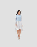 Graphis Dress Rompi Motif Garis Wanita