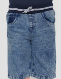 Little M Denim Crop Rib Dino Splash Celana Pendek Anak Laki-Laki