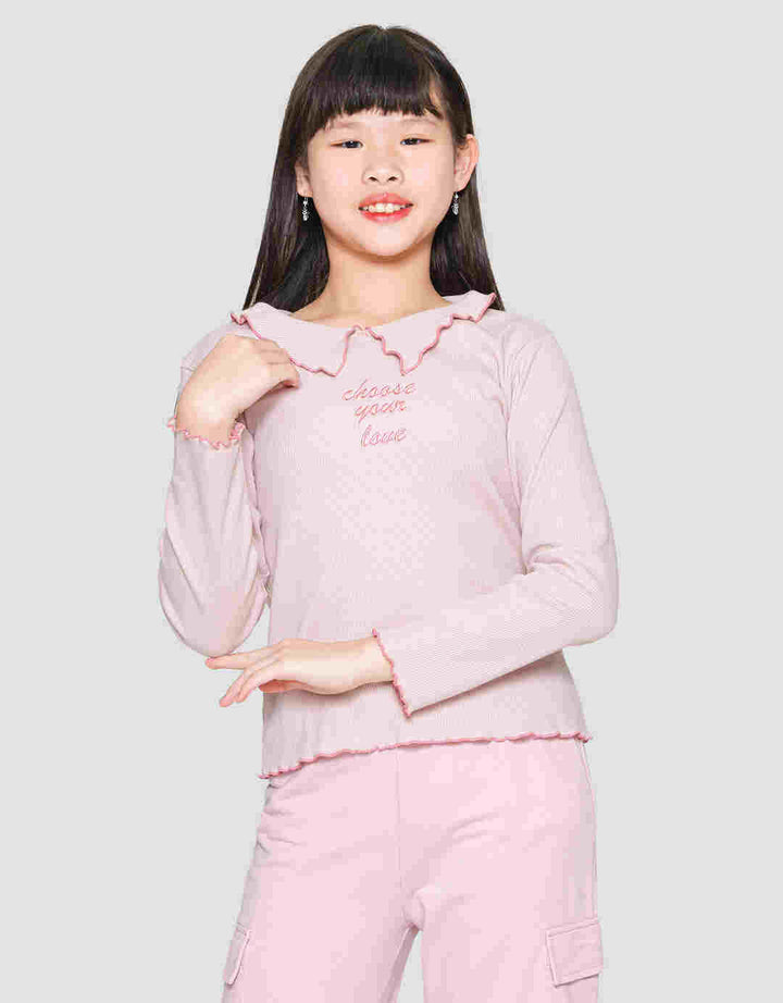 Nevada Flap Butterfly Collar With Embro Kaos Anak Perempuan