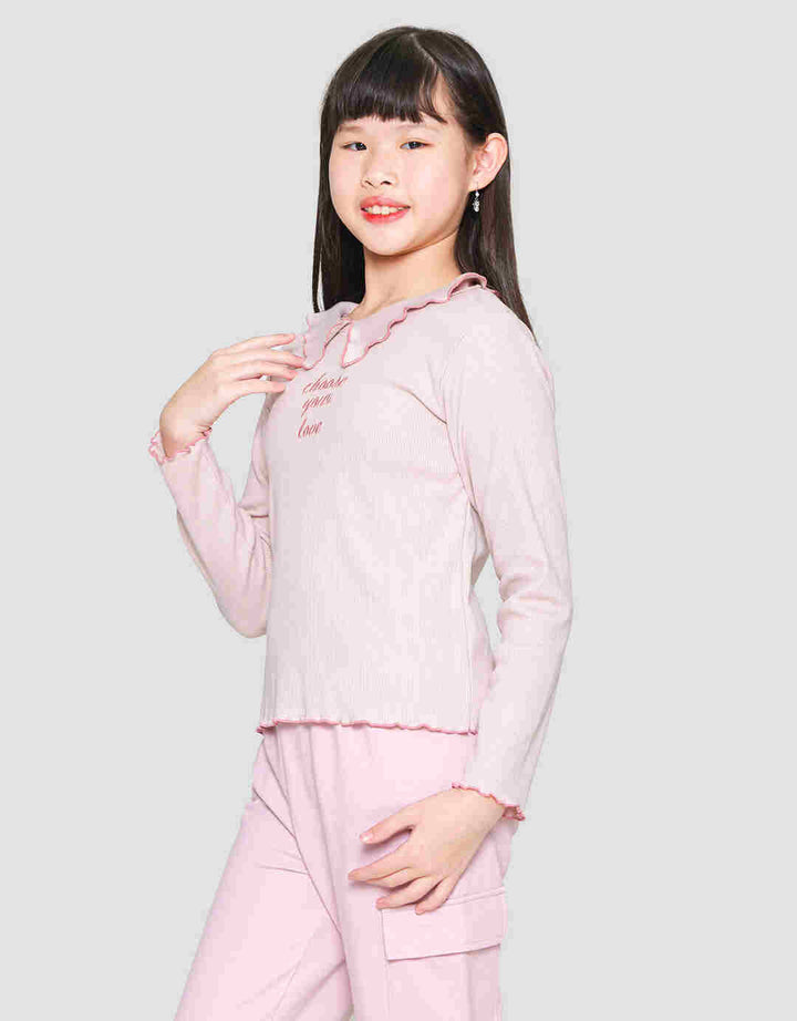 Nevada Flap Butterfly Collar With Embro Kaos Anak Perempuan