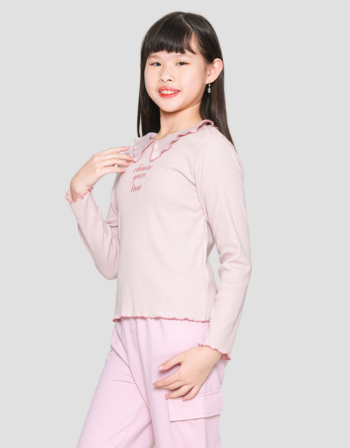 Nevada Flap Butterfly Collar With Embro Kaos Anak Perempuan