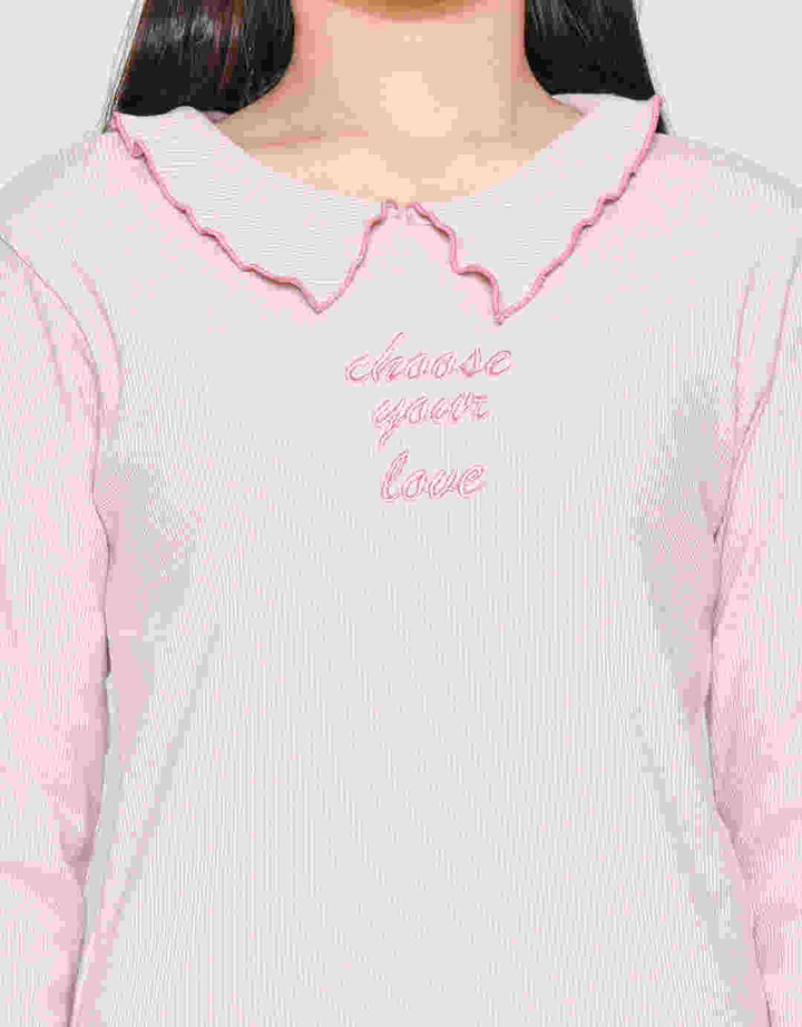 Nevada Flap Butterfly Collar With Embro Kaos Anak Perempuan