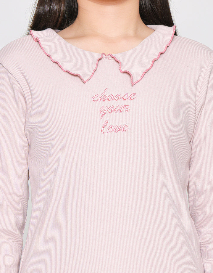 Nevada Flap Butterfly Collar With Embro Kaos Anak Perempuan