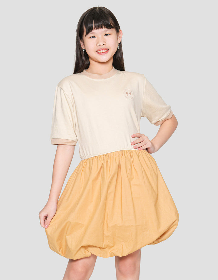 Nevada Balloon Combi Midi Dress Anak Perempuan
