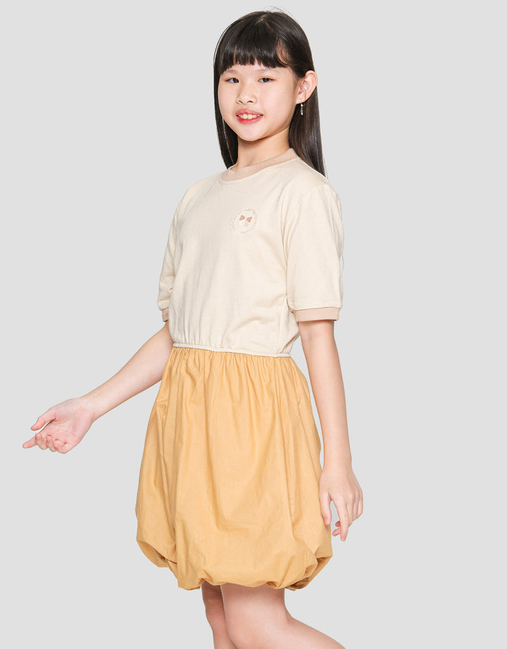 Nevada Balloon Combi Midi Dress Anak Perempuan