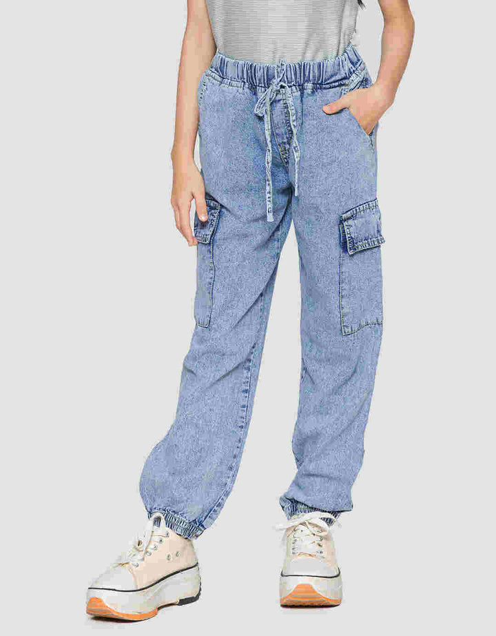 Nevada Jogger Cargo Denim Celana Anak Perempuan