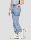 Nevada Jogger Cargo Denim Celana Anak Perempuan
