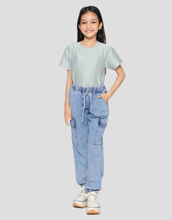 Nevada Jogger Cargo Denim Celana Anak Perempuan