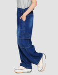 Nevada Washed Denim Cargo Anak Perempuan