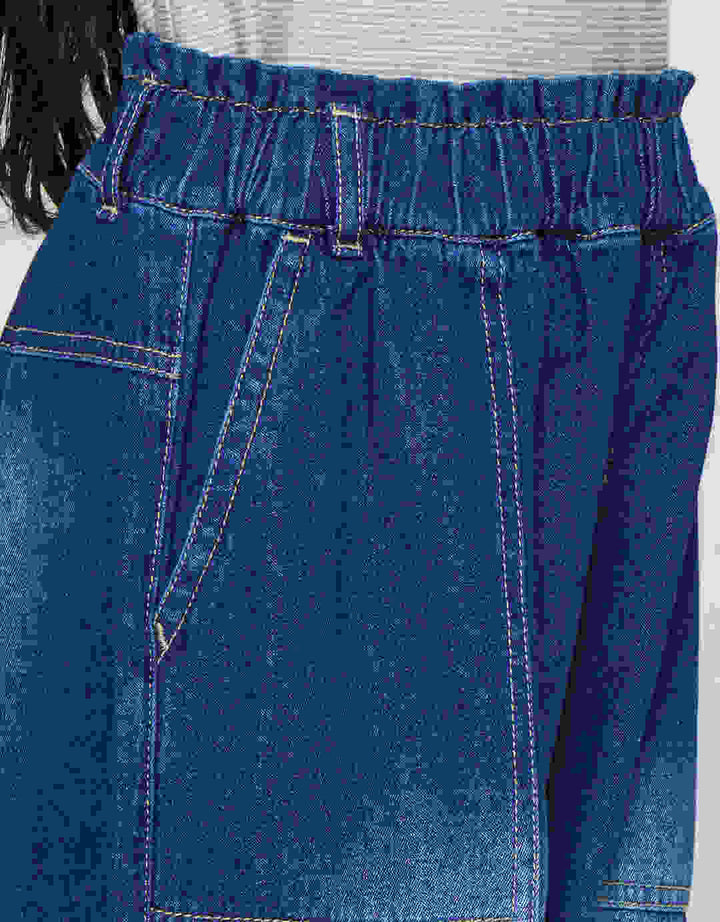 Nevada Washed Denim Cargo Anak Perempuan