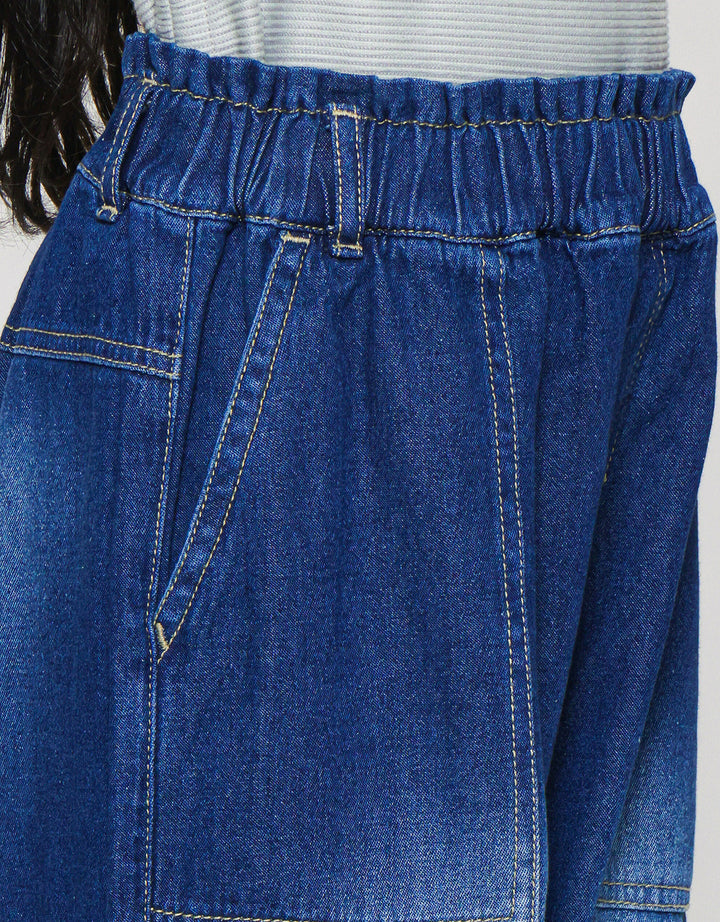 Nevada Washed Denim Cargo Anak Perempuan