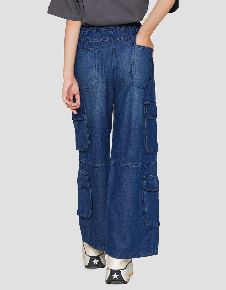 Nevada Denim Casual Wideleg Cargo Pants for Girls