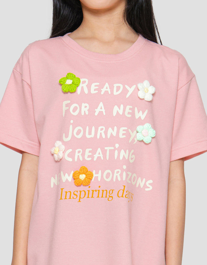 Nevada Flower Apli Midi Dress Anak Perempuan