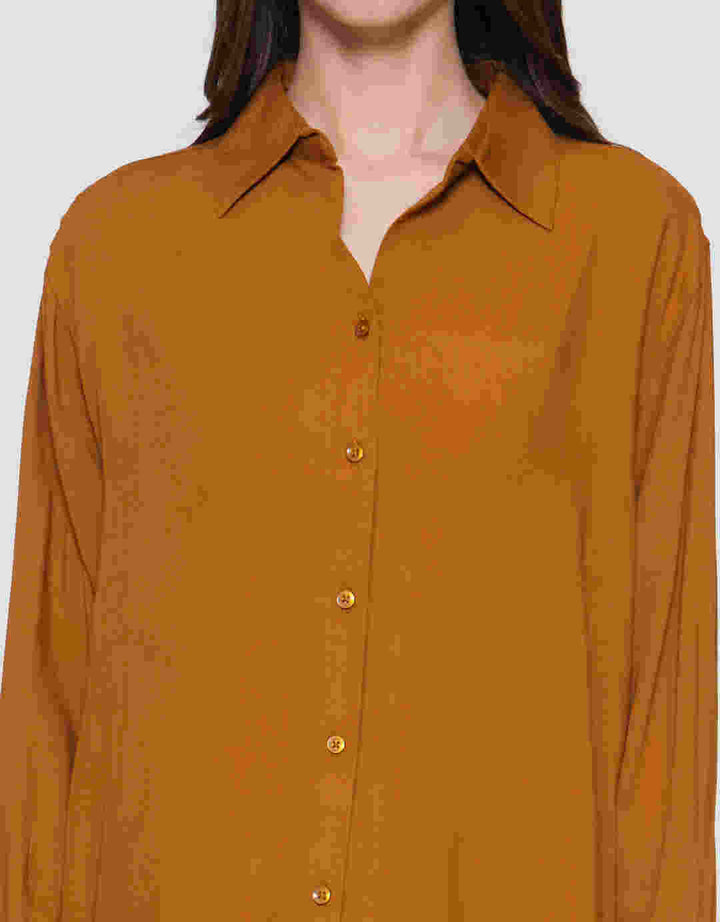 Nevada Regular Rayon Slub Kemeja Lengan Panjang Wanita