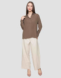 Nevada Regular Rayon Slub Kemeja Lengan Panjang Wanita