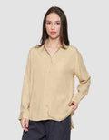 Nevada Regular Rayon Slub Kemeja Lengan Panjang Wanita