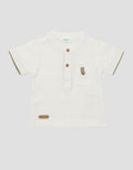 Little M Stripe Henley Kaos Bayi Laki-laki
