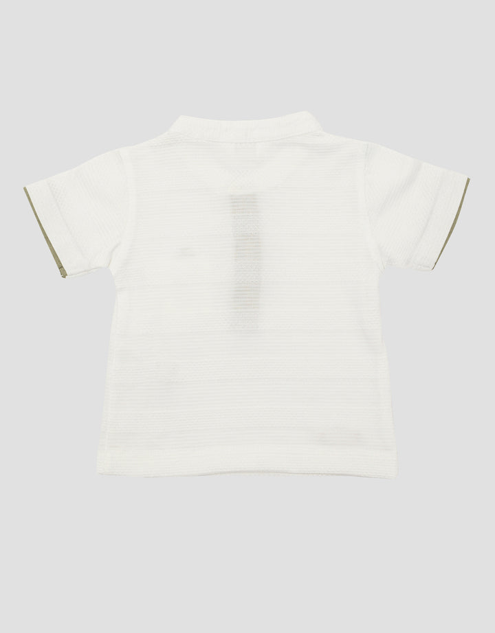Little M Stripe Henley Kaos Bayi Laki-laki