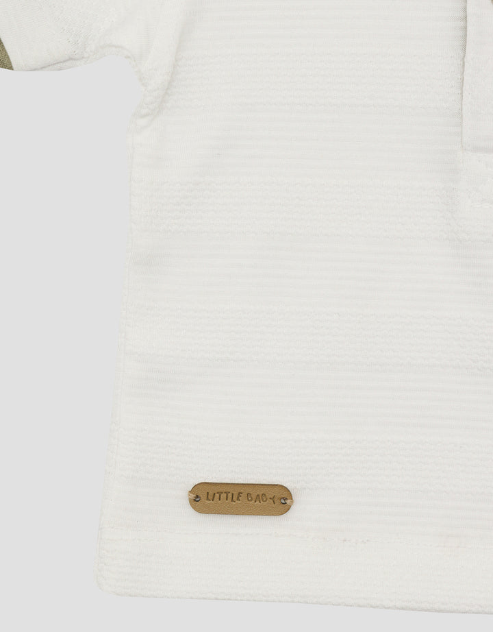 Little M Stripe Henley Kaos Bayi Laki-laki