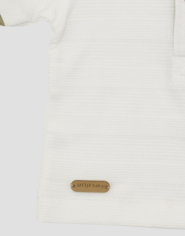 Little M Stripe Henley Kaos Bayi Laki-laki